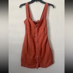 Anthropologie Maeve XS NWT Twist-Front Mini Dress Bustier Tangerine Orange